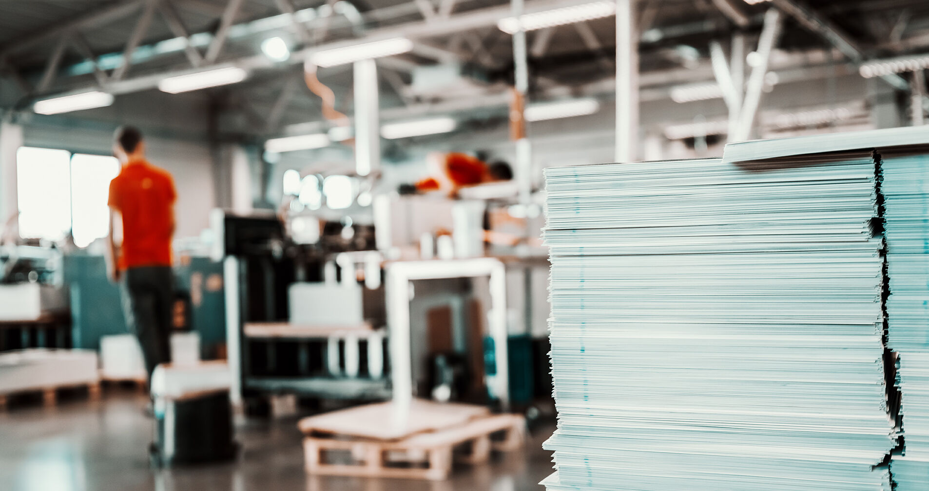 Print center with automated machines processing letters securely