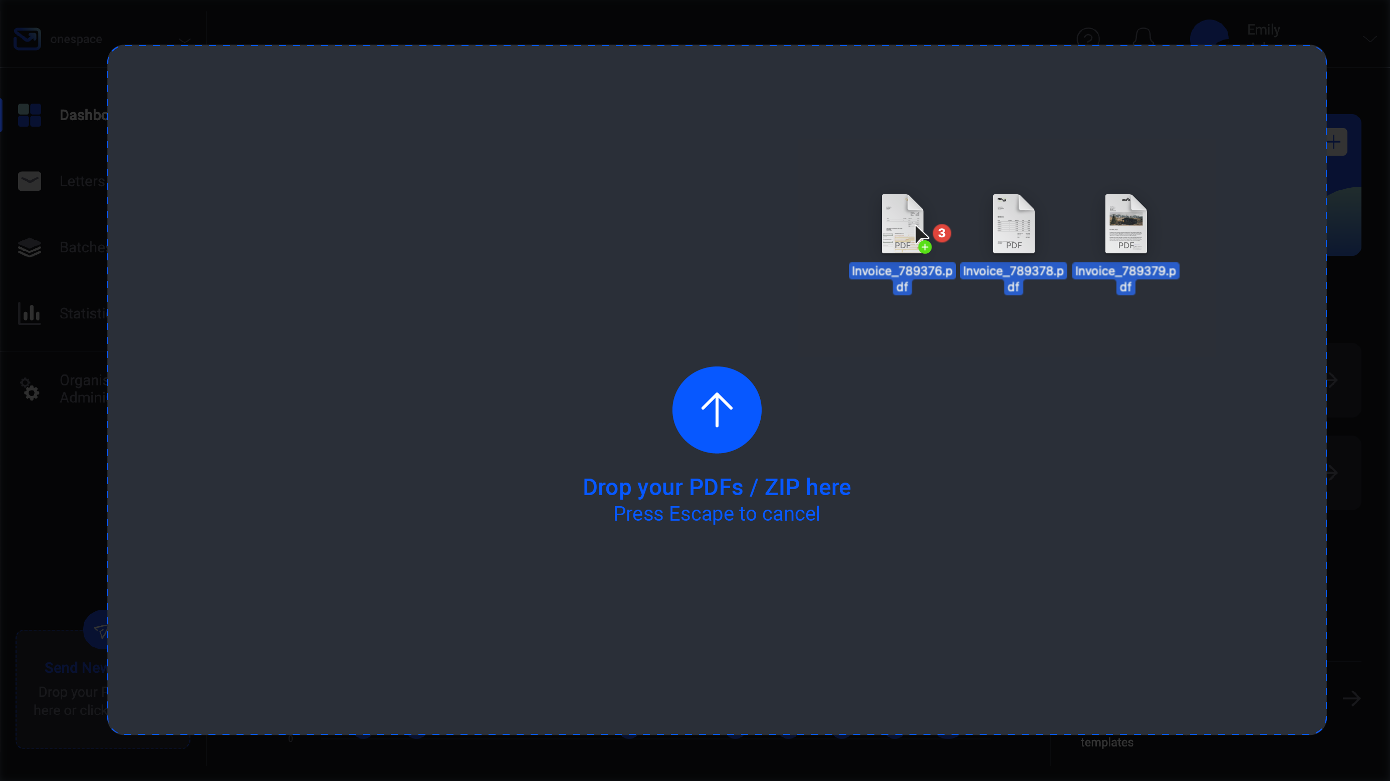 Pingen WebApp - drag and drop documents