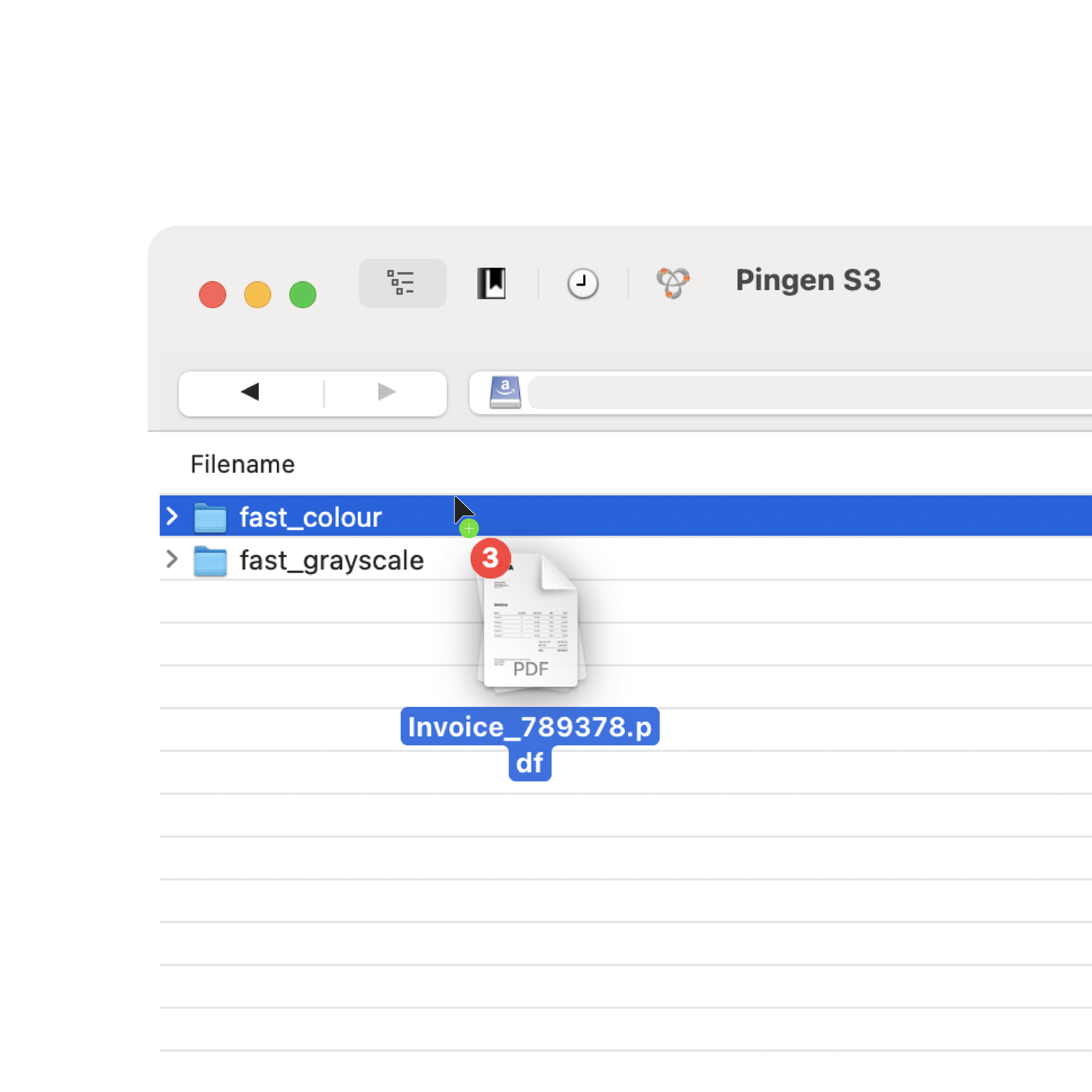 Dragging and dropping files into a selected folder in S3 bucket